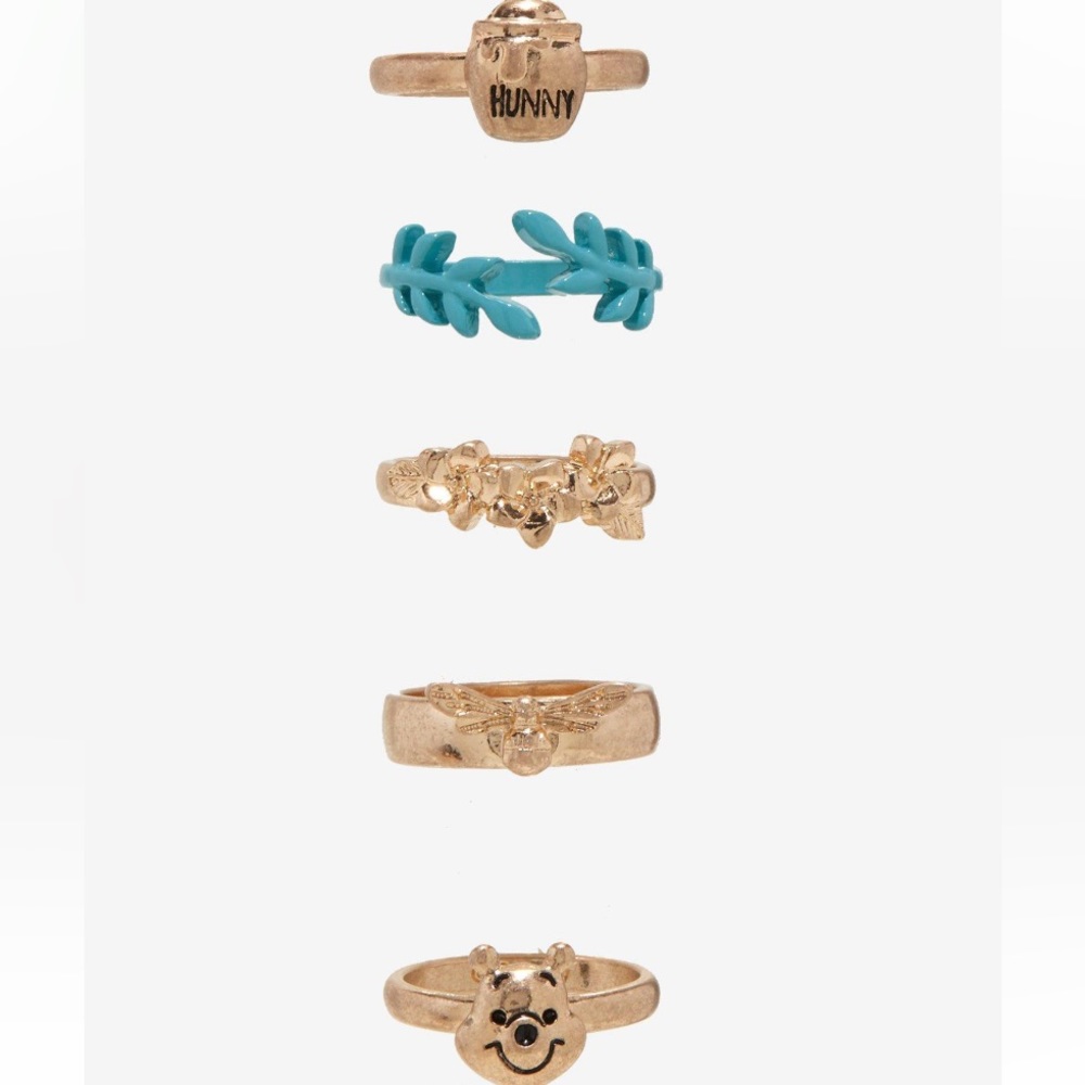 Disney Winnie The Pooh‎ Gold Nature Ring Set Hot Topic